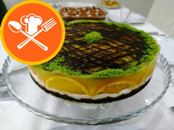 Επιδόρπιο με κρέμα πορτοκαλιού (Cheesecake Look)
